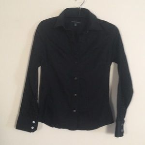 Banana Republic Long sleeve black cotton shirt. 2% Lycra for a bit of stretch.